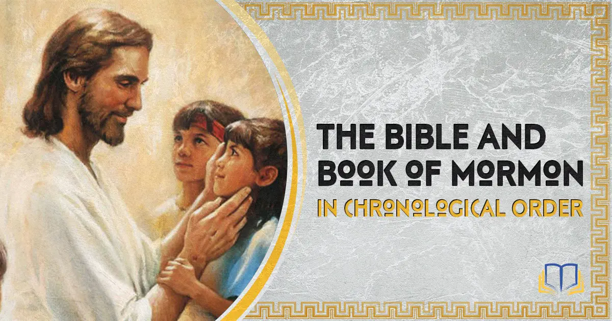 banner image that says the bible and book of mormon in chronological order