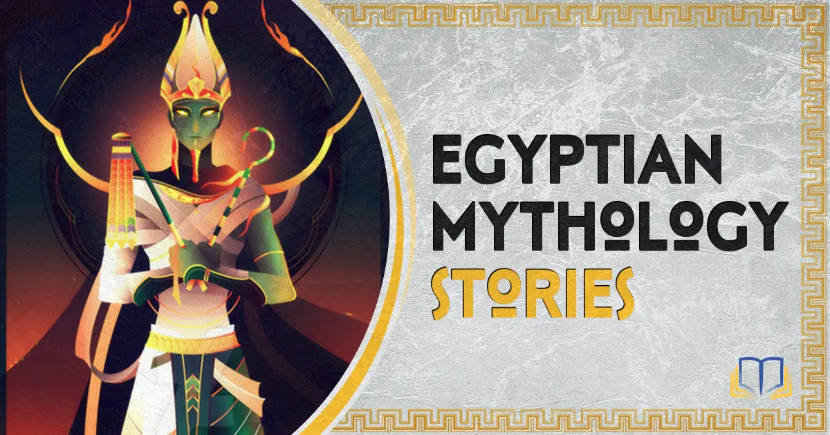 banner image that says egyptian mythology stories