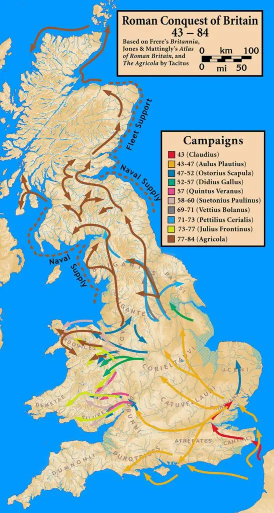 Roman Conquest of Britain map