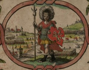 A depiction of Cerdic from the 1611 Saxon Heptarchy