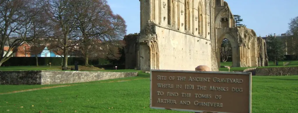 the location where monks allegedly found King Arthur's tomb.
