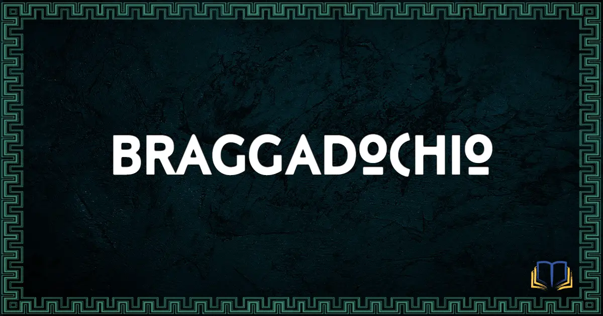featured image that says braggadochio