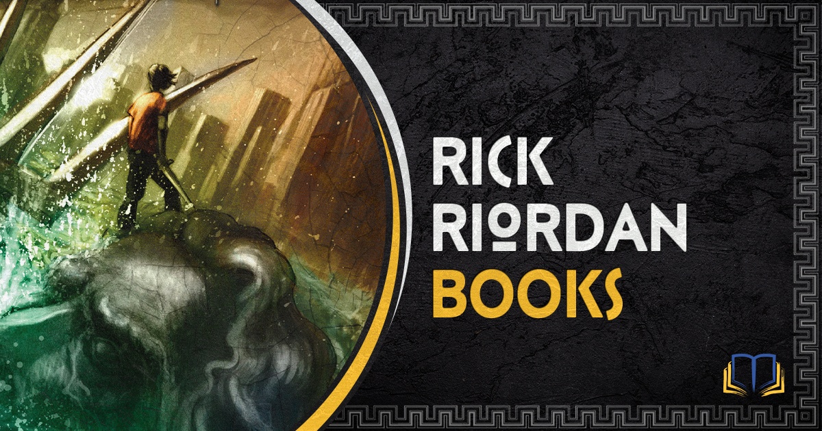 featured image that says rick riordan books