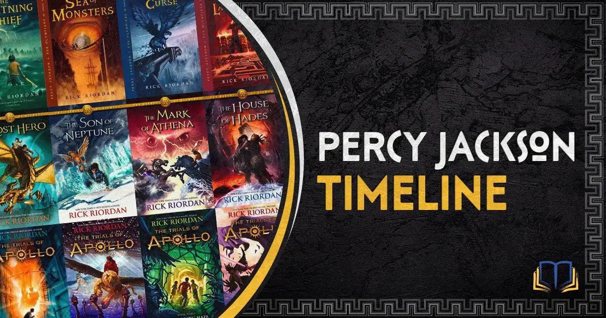 featured image that says percy jackson timeline